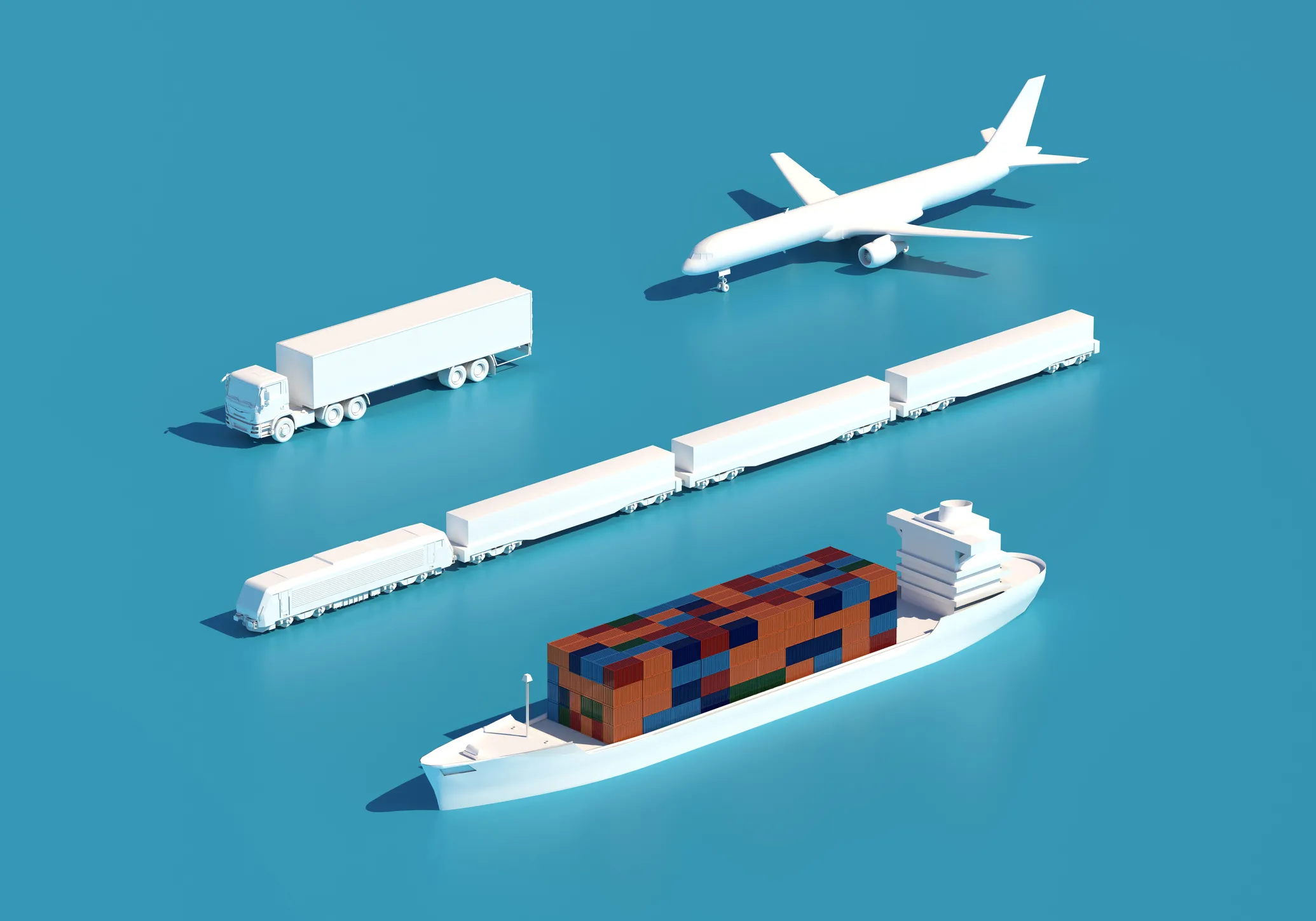 Digitally Generated Image Of Cargo Transport